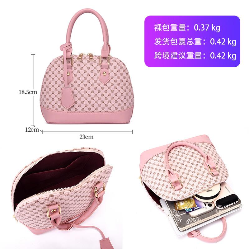 Rhombus embroidered women's bag oval shell bag large capacity portable shoulder bag oblique span bag