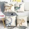 Jurassic Dinosaur Theme Digital Printing Pillow Cover Short Plush Suitable Living Rooms Bedrooms Sofas Throw Cushion Cover