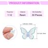 CoCud Mini Resin Butterflies, 0.31 Inch, Resin Dollhouse Accessories, Transparent Light Blue - (Uses: Crafts, Nail Art, Fairy Garden, Miniature