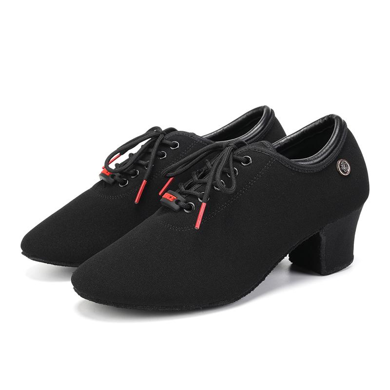 Jazz Latin Medium Heel Dance Shoes for Women with Breathable Oxford Cloth Modern Dance Shoe Heeled 5CM