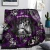 1Pc Skull Couple Print Flannel Blanket, High Quality Comfortable for All Seasons, Home Decor, Warmth and Comfort, Perfect for Christmas Gifts