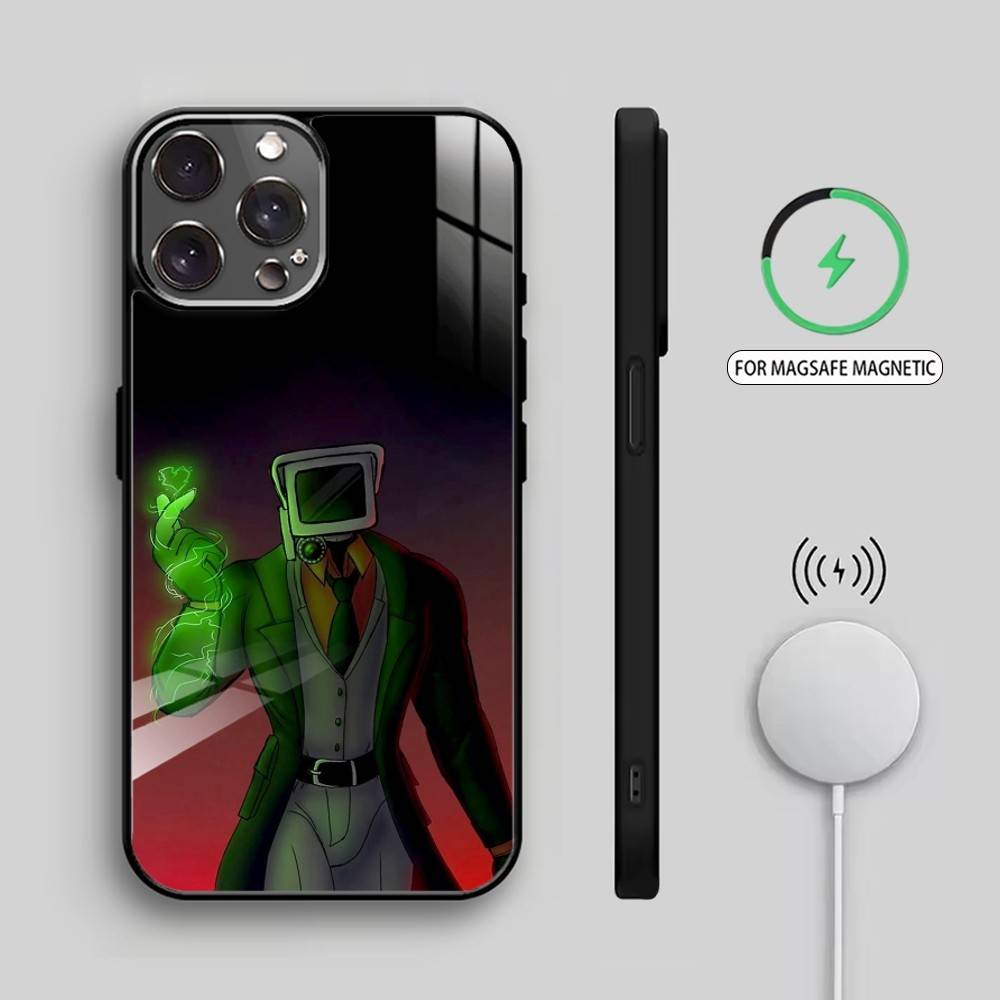 S-Skibidi Toilet C-Camera Man Phone Case For iPhone17,16,15,14,13,12,11 Plus,Pro Max Magnetic For Magsafe Wireless Charging