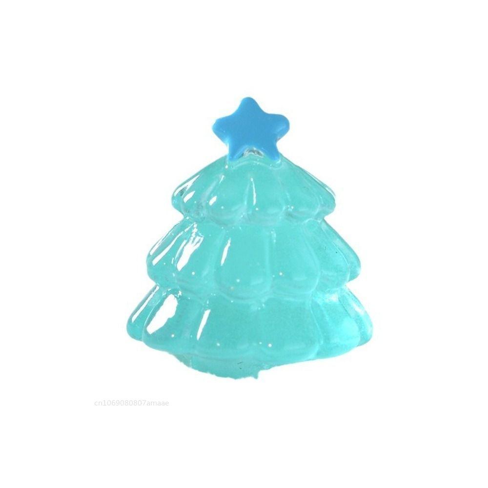 Mini Christmas Tree Micro Landscape Figure Ornament Luminous Pine Tree Decorations Ornament Desktop Decor Resin Craft