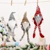 Plush Striped Festive Forest Old Man Hanging Leg Decoration For Holiday Cheer