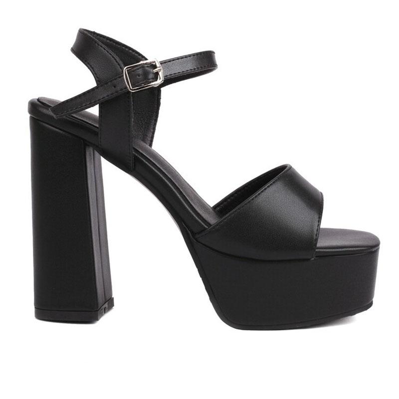 12CM Super High Heels Platform Sandals Women Shoes Summer 2025 New Black White Thick Heeled and Soled Women's Sandals WSH5320