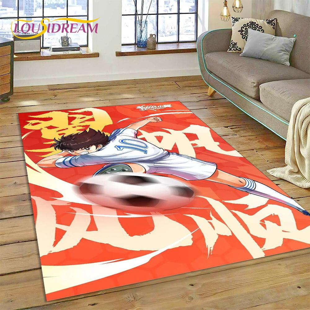 3D kreslený fotbalový koberec Kapitán Tsubasa pro obývací pokoj, ložnici, domácí dekorace, protiskluzová podložka na podlahu, dekorace na pohovku, rohožka