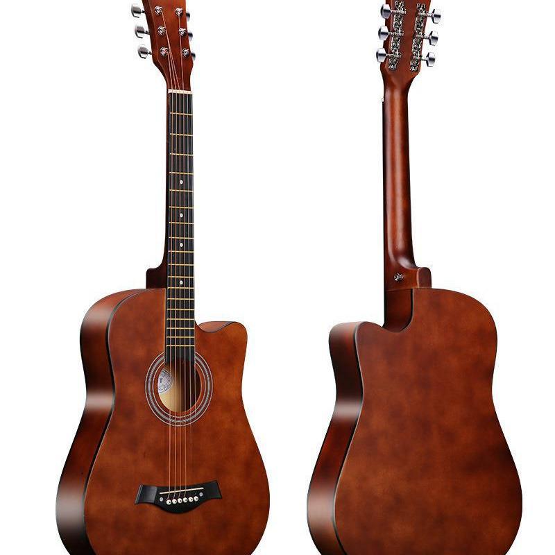 38-inch Wooden Folk Guitar for Beginner Practice