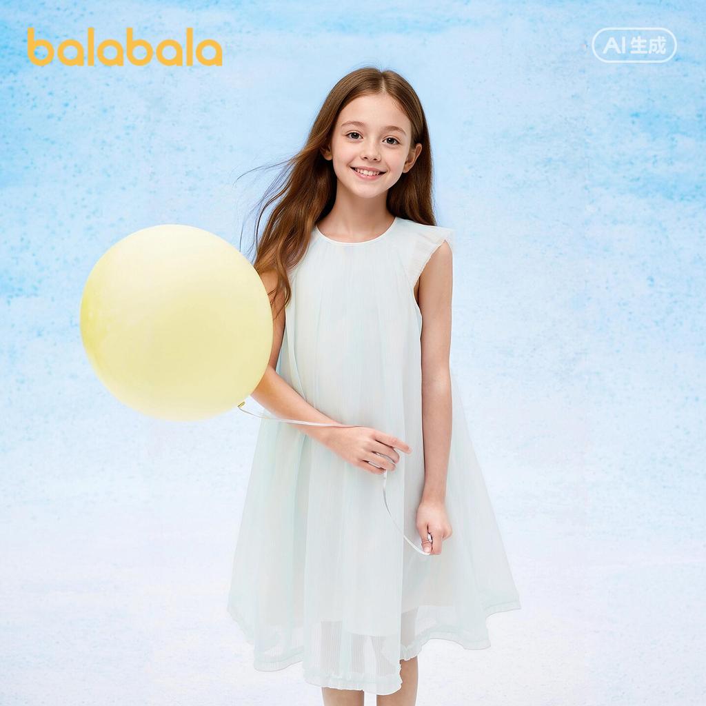 Balabala Girls' Dress Children's Dress New Summer Dress Gradient Mesh Skirt