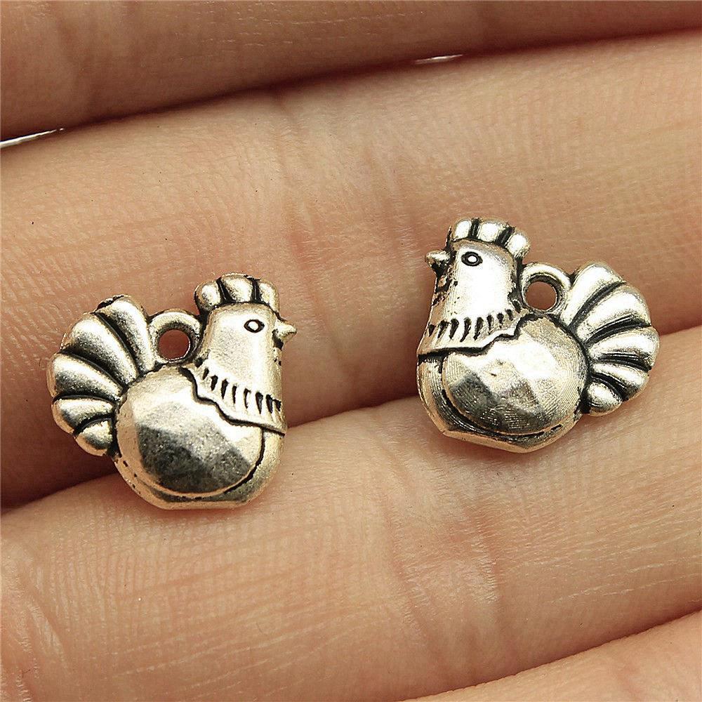 Charms Chicken Duck Goose Pendants Vintage Jewelry Supplies QC027