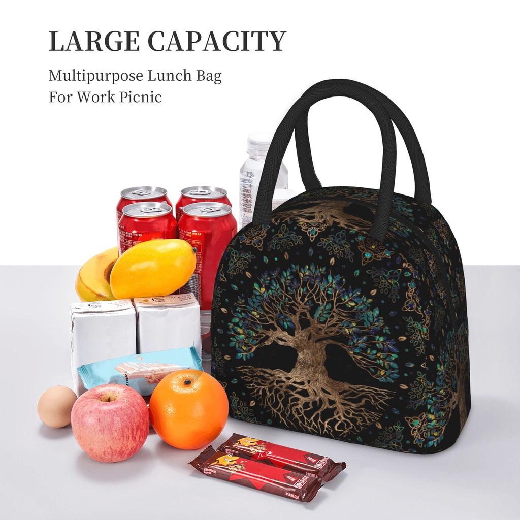 Tree of Life Insulated Lunch Bags Thermal Bag Reusable,Lunch Container Ragnar Lagertha Large Tote Lunch Box Food Handbags