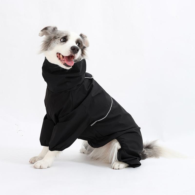 Large Dog Raincoat  Puppy Waterproof Windproof Rainproof Hooded Raincoat Medium Large Dog Labrador Retrievers Rain Jacket