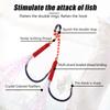 5pcs/lot Fishing Hook Metal Cast Jigs Assist Hook Barbed Single Jig Hooks Thread Feather Pesca High Carbon Steel