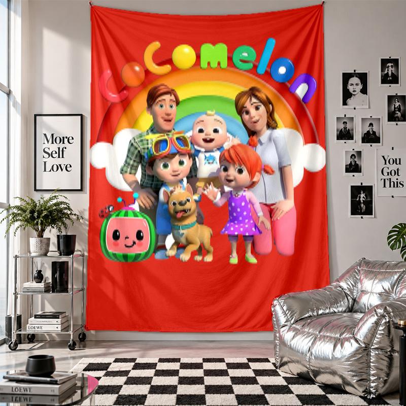 Wall TapestryCocomelon Art Hanging Cloth Decorative Background Cover for Room Decoration