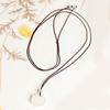 Handcrafted Natural Chalcedony Pendant Necklace Adjustable Natural Stone Clavicle Chain Accessory For Women