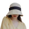 Cotton And Linen Bucket Hat Japanese Japanese Linen Bow French Elegant Retro Beach Folding Straw Hat