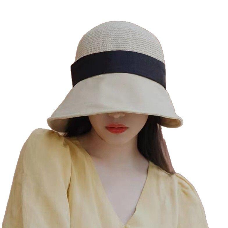 Cotton And Linen Bucket Hat Japanese Japanese Linen Bow French Elegant Retro Beach Folding Straw Hat