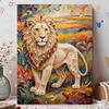 DIY Pearl Art Painting Majestic Lion Handmade Craft Modern Wall Decor Leisure Relax Activity Nice Gift for Novice Art Practitioners Home