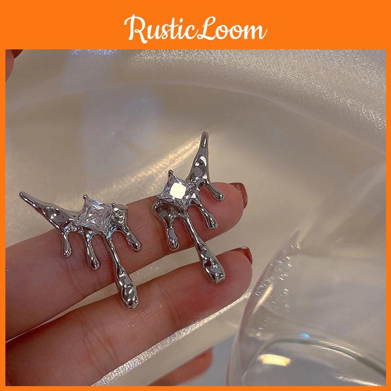 Elegant Earrings Teardrop Asymmetric Creative Geometric Design Women For