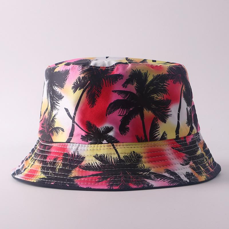Digital printing small edge bucket hat spring and summer double-sided can wear outdoor sunshade basin hat spot