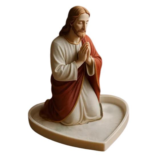 Virgin Mary Rosary Holder Resin Mary or Jesus Figurine Jewelry Dish Our Lady Prayer Rosary Dish Religious Gift Catholic Decor