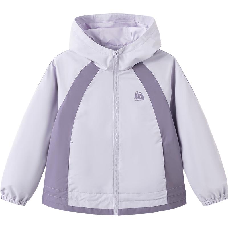 Balabala Girls Fleece-Lined Hooded Zipper Jacket 120