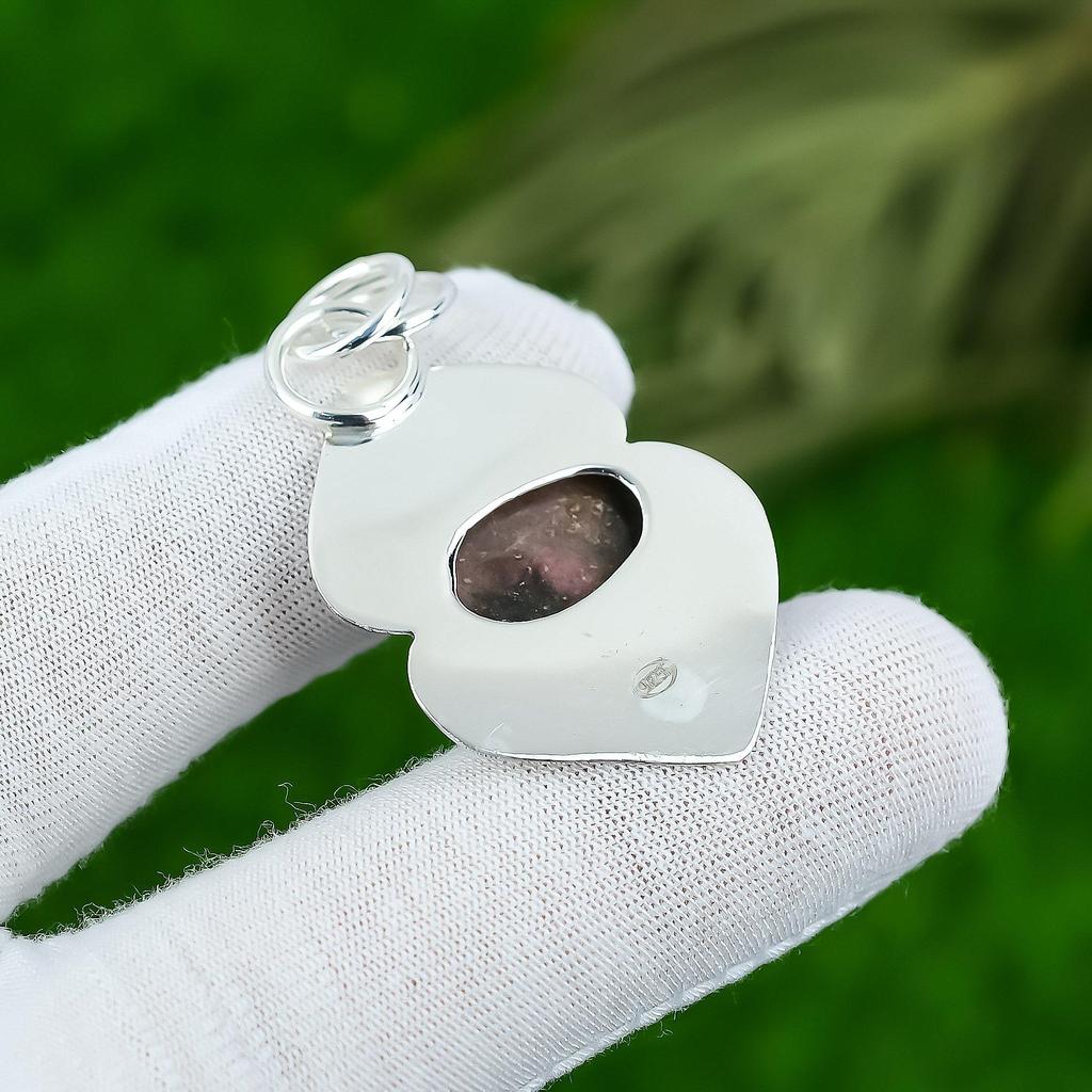 Womens Day Deal Sterling Silver Natural Pink Tourmaline Elegant Pendant Jewelry