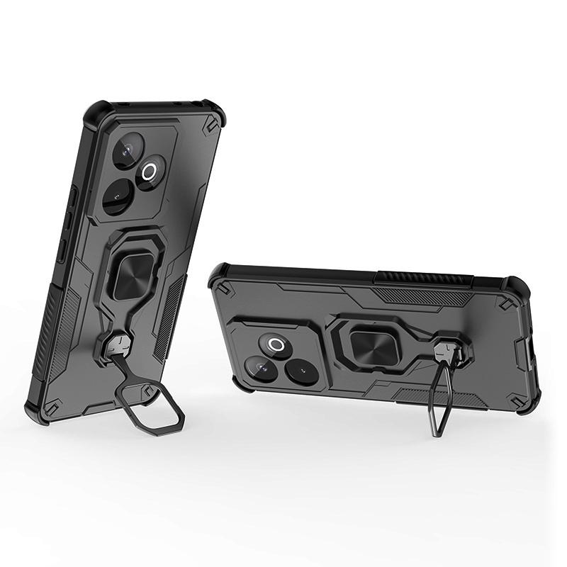 KEYSION Shockproof Armor Case for Realme GT 7 7T Silicone+PC Upright Metal Live Ring Stand Phone Cover for OPPO Realme GT 7T 5G