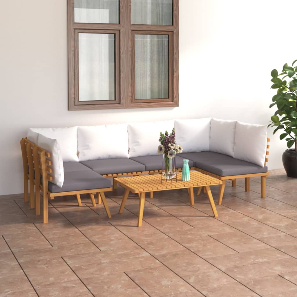 Vidaxl 7-Cz. Garden Lounge Set, With Cushions, Acacia