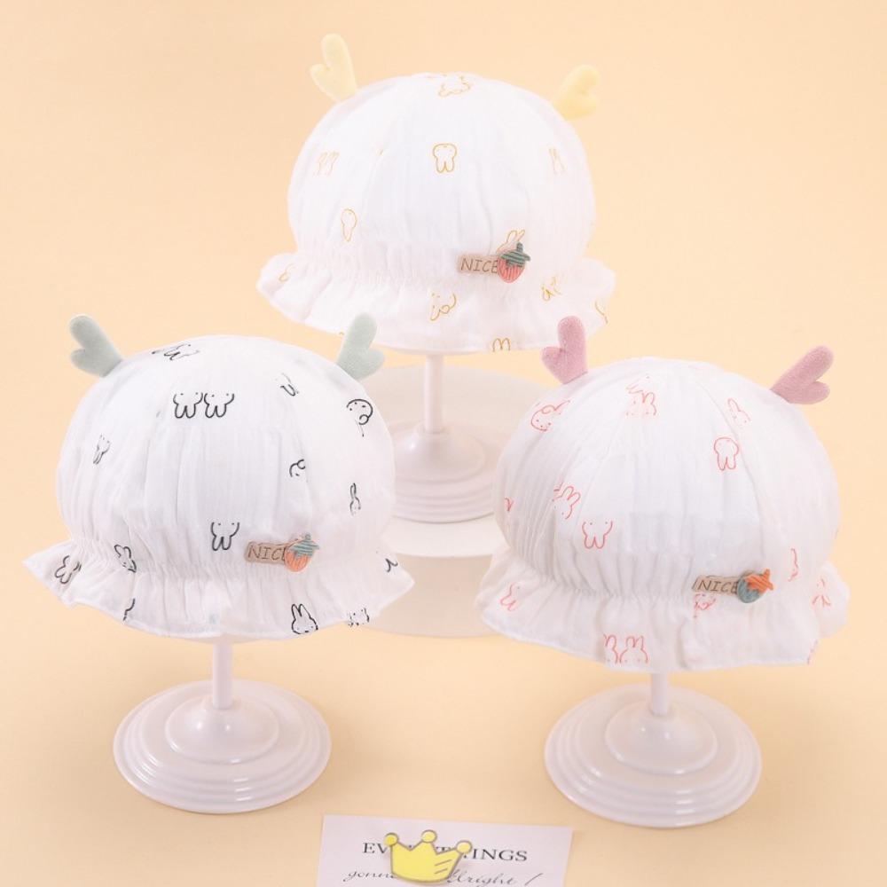 Cotton Baby Bucket Hats 0-6M Girl Boy Bonnet Cap Cute Baby Fisherman Cap  For Infant