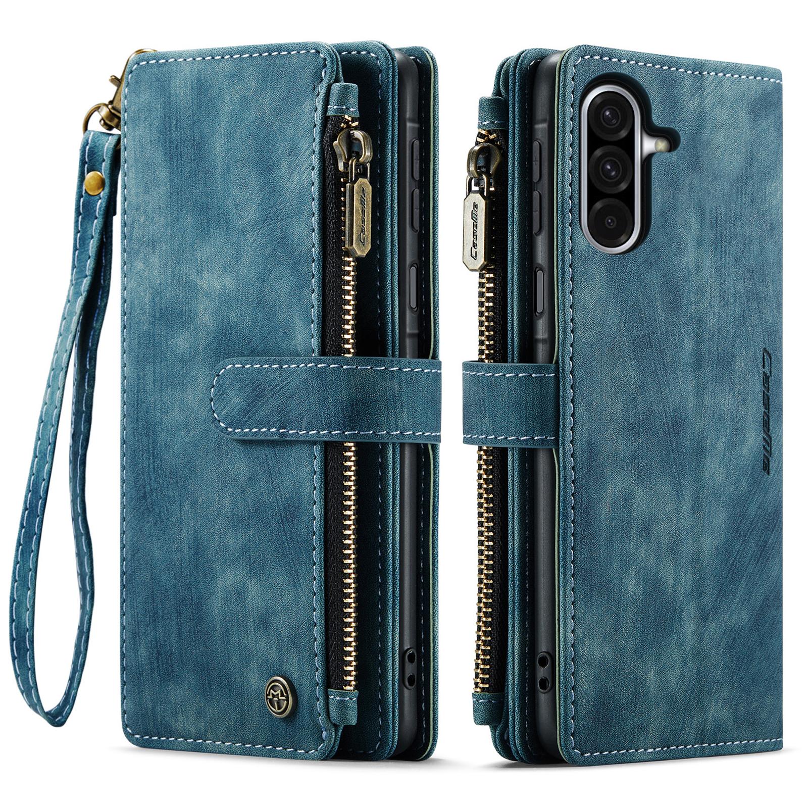 

Leather Zipper Wallet Case For Samsung Galaxy A14 A15 A16 A17 A24 A25 A33 A34 A35 A36 A53 A54 A55 A56 A71 A72 4G 5G Phone Cover Galaxy A55 синій