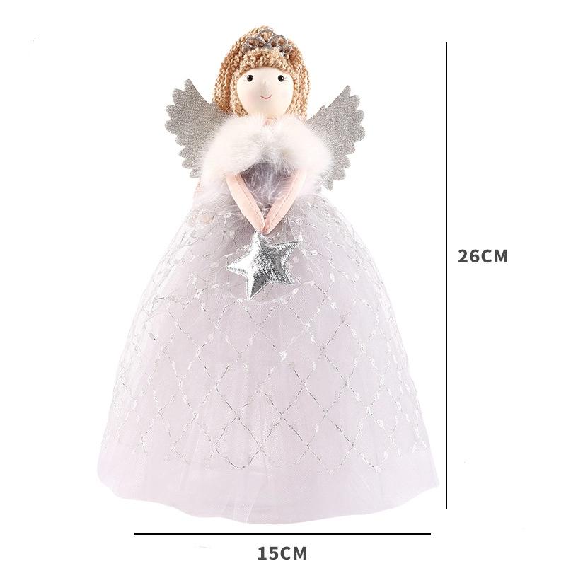 

Cute Angel Little Girl Doll Christmas Angel Girl Hanging Decor Christmas Tree Top Christmas Doll Decor Children Christmas Gifts срібний