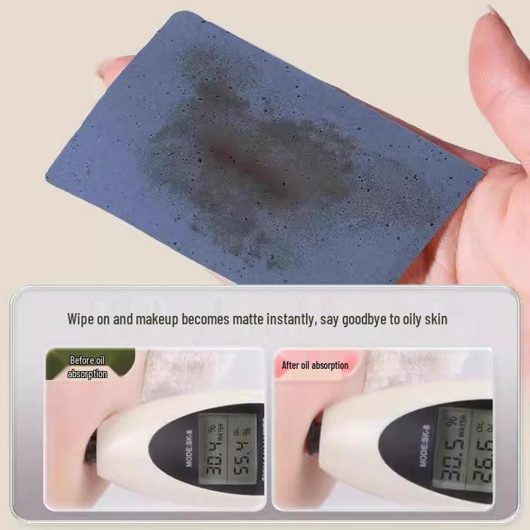 Portable Oil-Absorbing Face Paper with Puff & Mirror for Summer Oil Control
