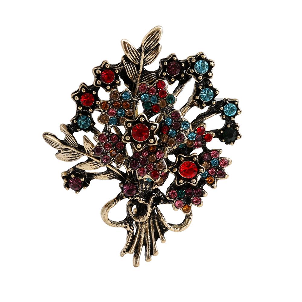 New fashion atmosphere fortune tree brooch high sense diamond-encrusted women's corsage coat pin accessories