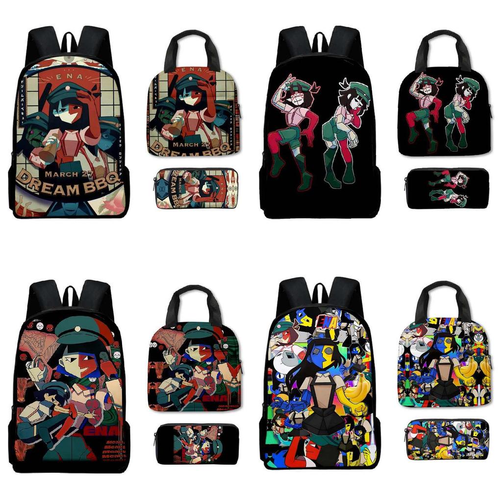 Ena Dream Bbq Childrens Backpack Lunch Bag And Pencil Case School Supplies Set For Elementary Students