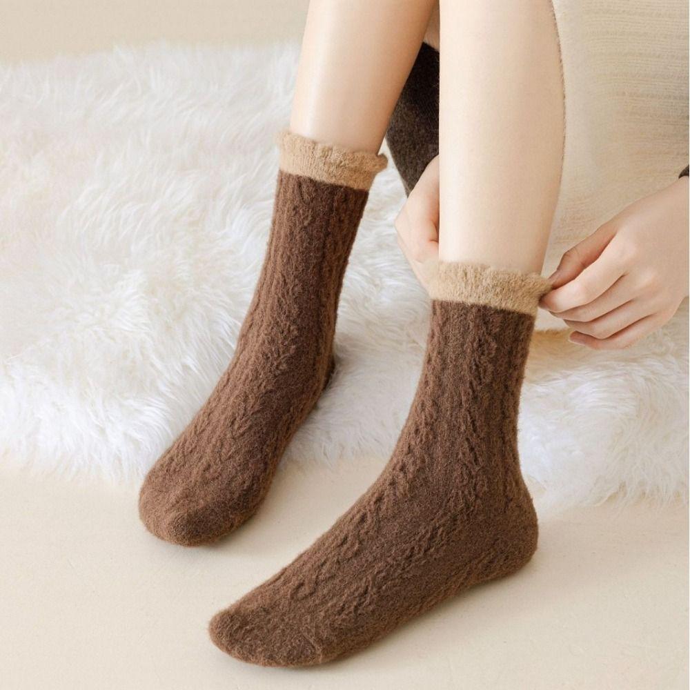 Plush and Thickened Mid-Tube Socks Fluffy Cozy Slipper Socks New Fuzzy Socks