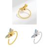 Dragonfly Adjustable Ring With Cubic Zirconia For Trendy Womens Jewelry Accessories