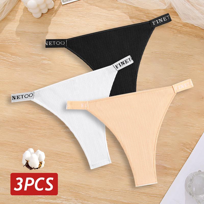 3 sztuki/zestaw bawełniane brazylijskie majtki damskie majtki seksowne majtki bikini z niskim stanem damskie jednolity kolor oddychająca bielizna M-XL