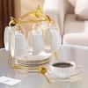 European-Style Luxury Tea & Coffee Cup Set - Exquisite Ceramic Flower Design with Saucer