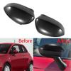 Pour Fiat 500 2007- Cache Coque Capuchon de Rétroviseur Latéral Fibre de Carbone/Noir Brillant Accessoires de Rétroviseurs Latéraux de Porte