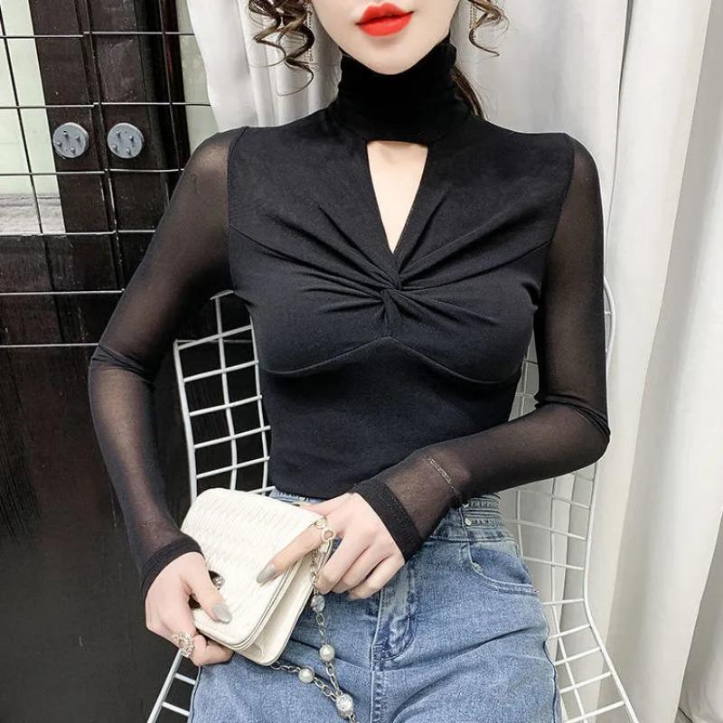 AutumnWinter New Arrival HighNeck Thin Design Women's Slim Fit Sexy LongSleeve Stylish Top
