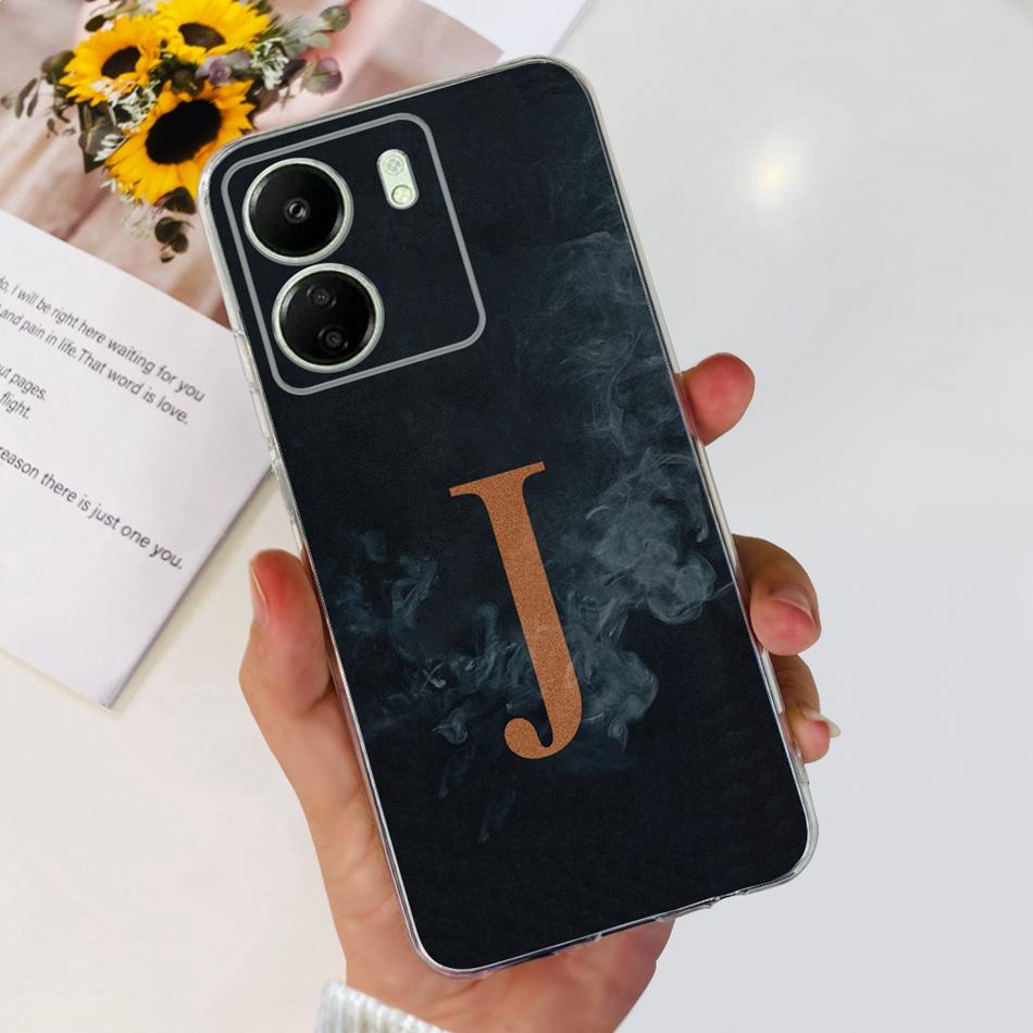 For Xiaomi Redmi 13C Case Redmi 13C 2023 Fashion Initial Letter Soft Silicone TPU Phone Cover For Redmi13C 13 C 4G