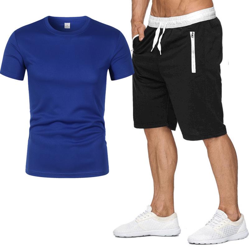 Men's Summer Short Sleeve T-shirt and Shorts Set for Casual Sportswear