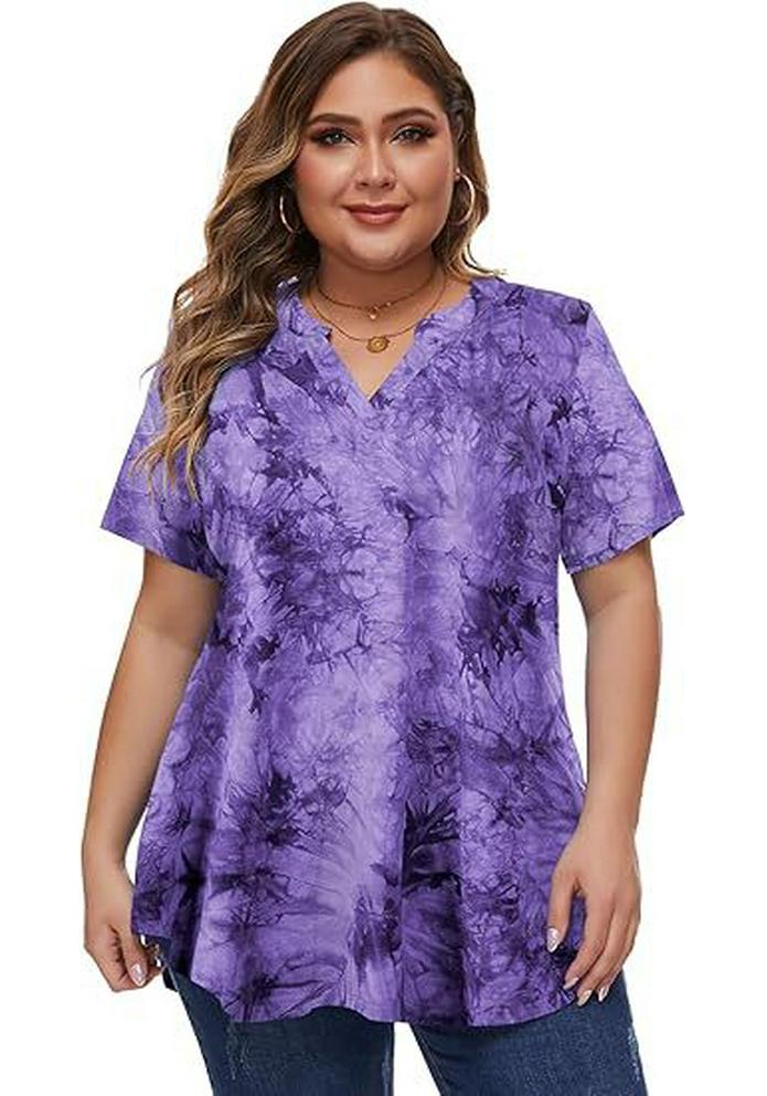 

Spring & Autumn V-neck Women s Printed Versatile T-shirt 2XL