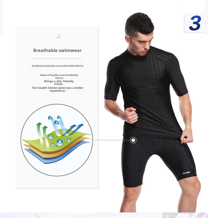 Herren Schnelltrocknende Wasserdichte Badehose - Enganliegende Fünf-Punkt-Bademode