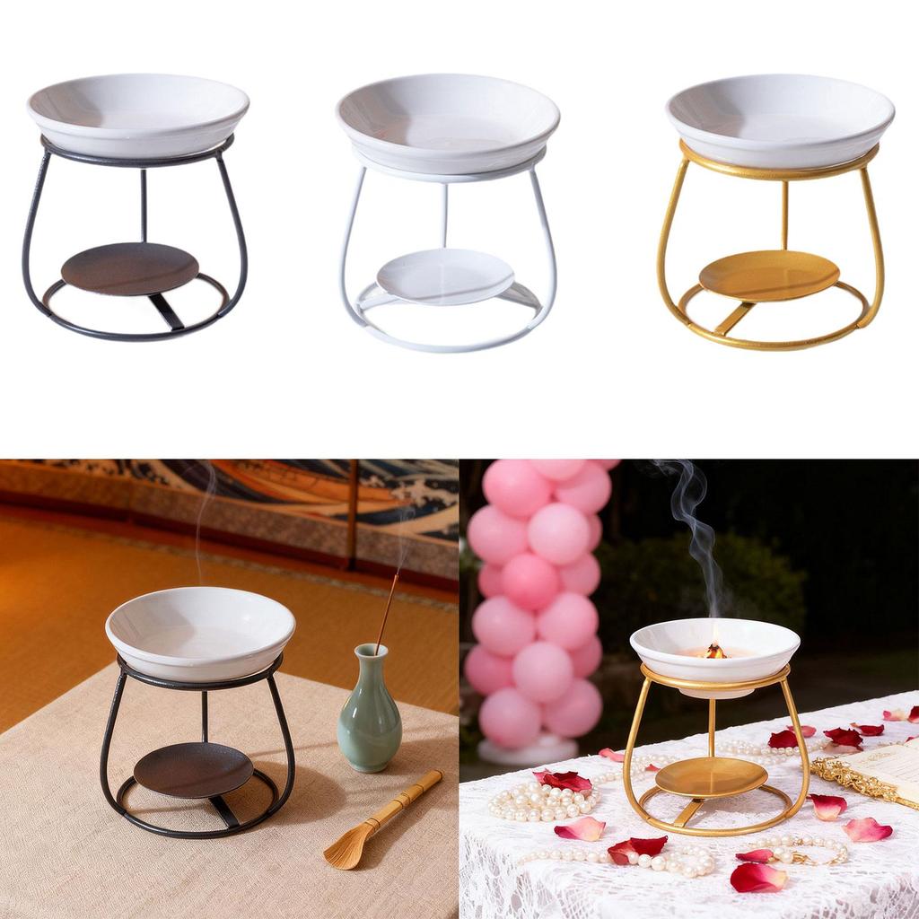 European Style Ceramic Oil Burner Wax Warmer Aroma Diffuser Candle Holder for Relaxation and Bedroom