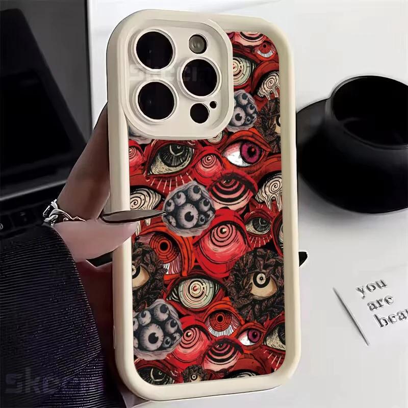 Trendy Spooky Scary Red Eye Soft TPU Phone Case For IPhone 17 Air 16 15 Pro Max 14 13 12 11 Plus Shockproof Bumper Durable Cover