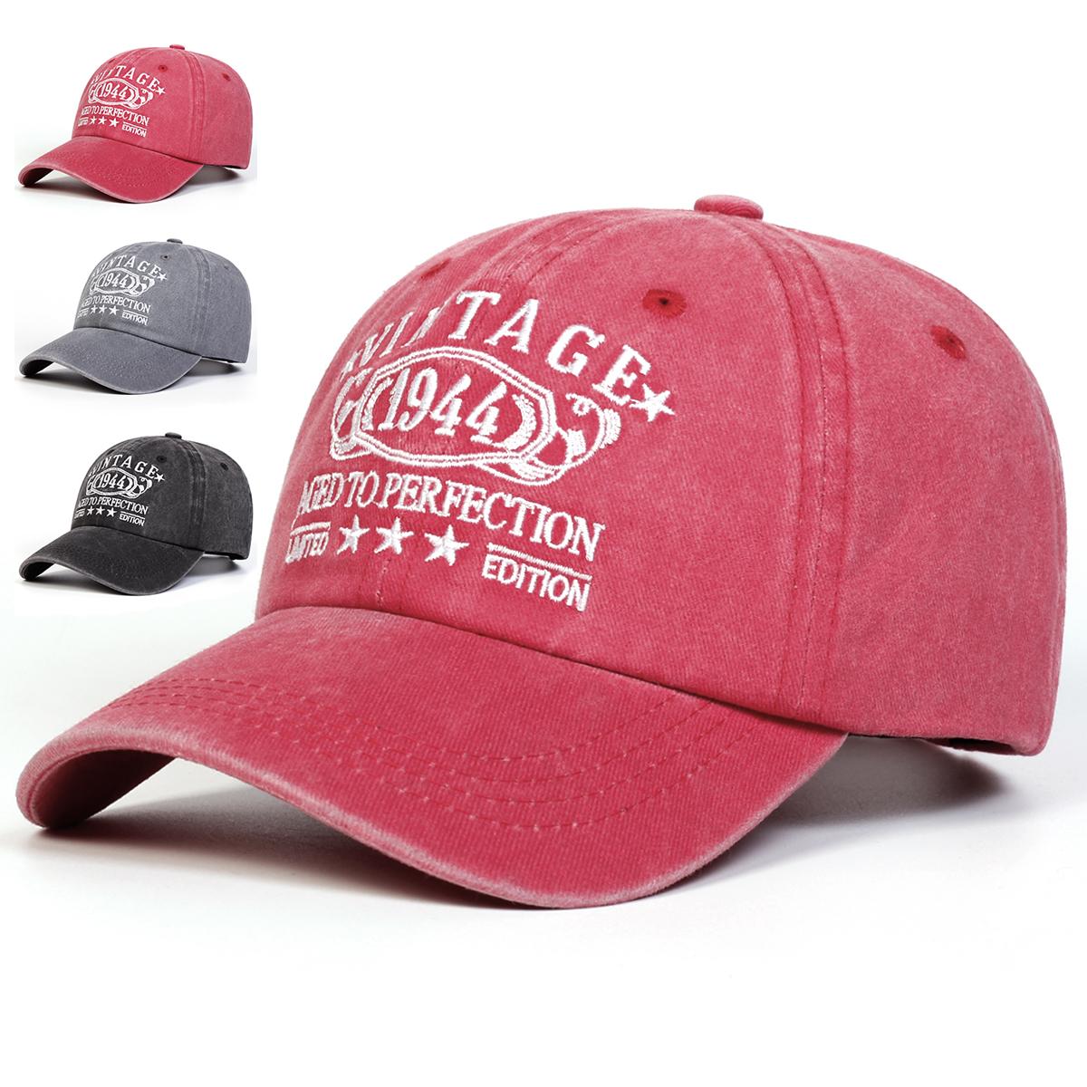 

Unisex VINTAGE Letter Embroidery Wash Baseball Caps Adjustable Casual Hats Spring and Autumn Outdoor Sunscreen Hat сірий