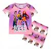 Set Pigiama per Bambine Bambini Piccoli 3-8 10 11 12 Anni Kpop Demon Hunters Estivi Pigiama Top+Pantaloncini Due Pezzi Pijamas Set Pigiama