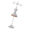 Jewelry Holder Display Necklace Earrings Storage Polyresin Doll Stand with Detachable BracketGrey 2