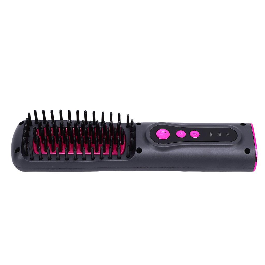 Cordless Hair Straightener Brush Hot Brush Hair Straightener Curler USB Rechargeable for All Hair Type
